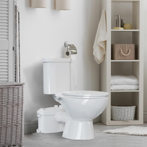 SUPERFLO Macerating Toilet System, Two Piece Upflush Toilet for